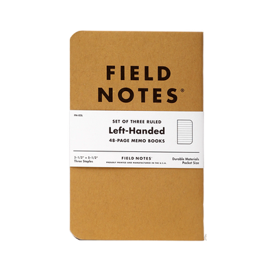 Field Notes - Carnet de notes ligné en papier kraft pour gaucher, paq. 3