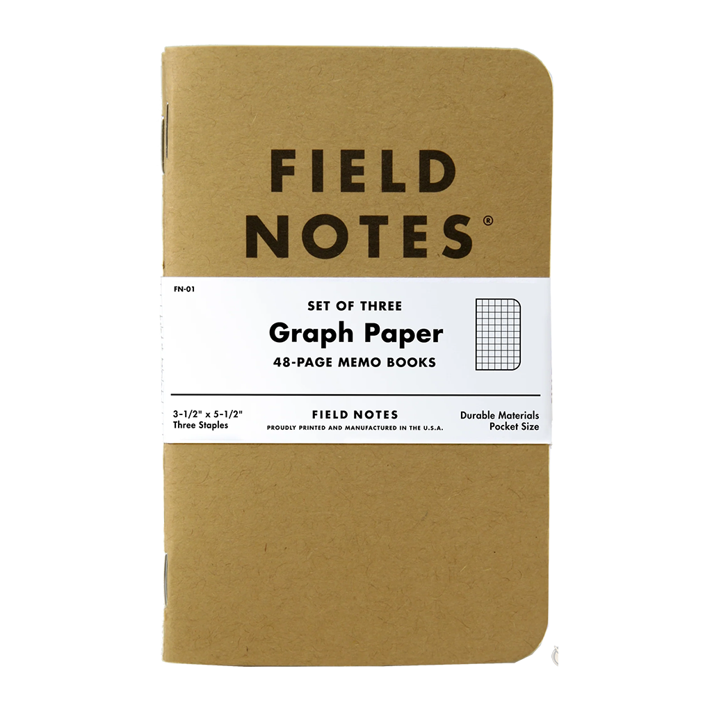 Field Notes Kraft Memo Book 3 Pack, Graph