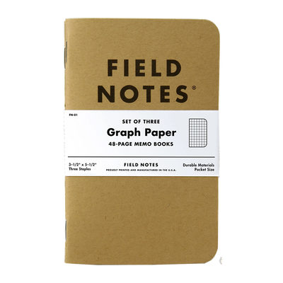 Cuaderno de notas Kraft con notas de campo, paquete de 3, gráfico