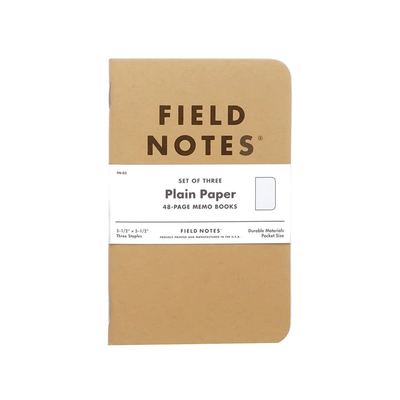 Cuaderno de notas Kraft con notas de campo, paquete de 3, en blanco