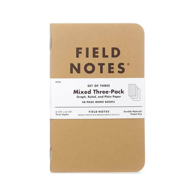 Field Notes Kraft Memo Book 3 Pack, Asst. Paper