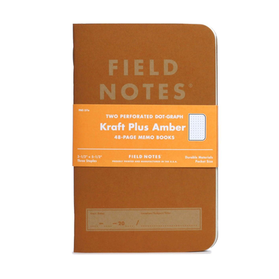 Field Notes Kraft Plus Memo Book 2 Pack in Amber Color, Image 1