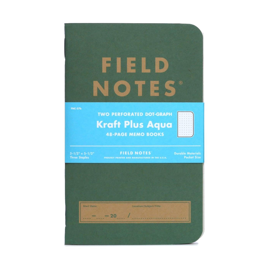 Field Notes Kraft Plus Memo Book 2 Pack in Aqua Color, Image 1