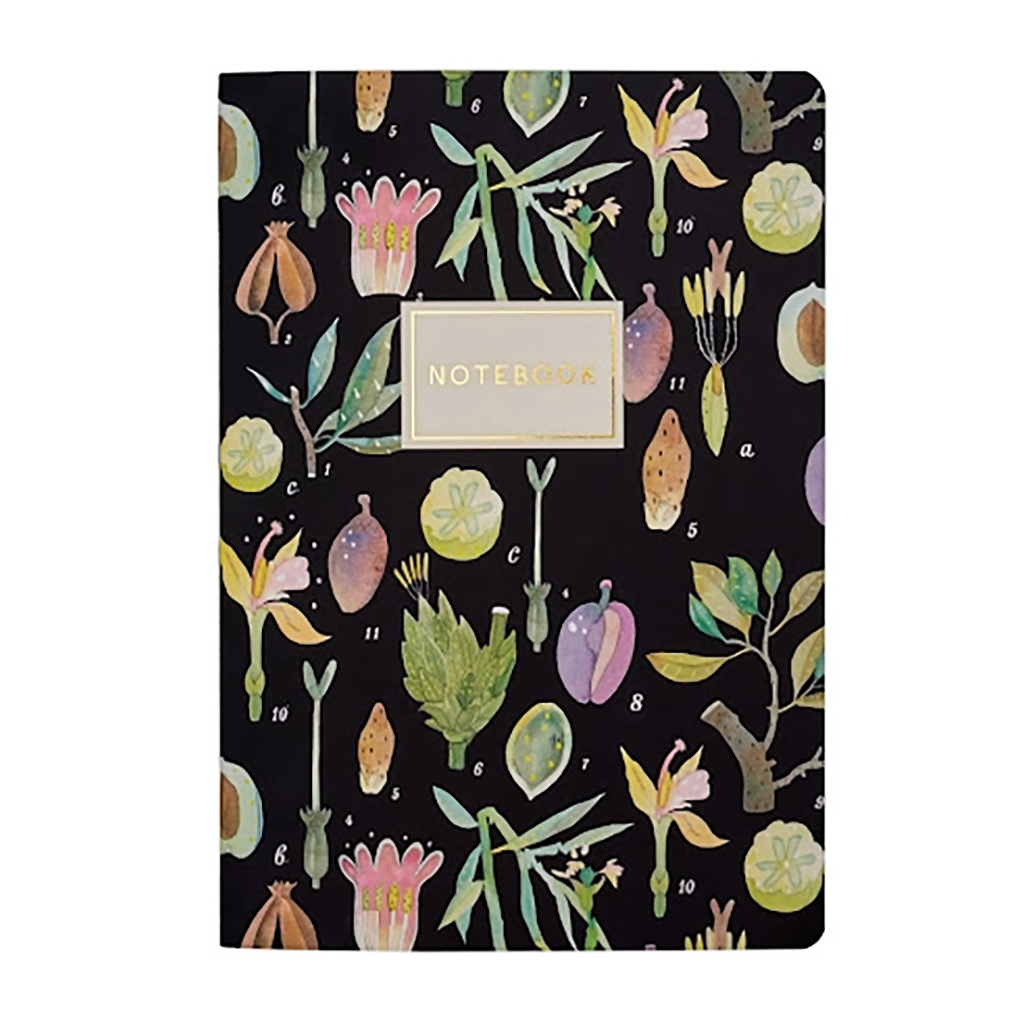 76 Page Softcover Ruled Notebook, A5 - Flora Series