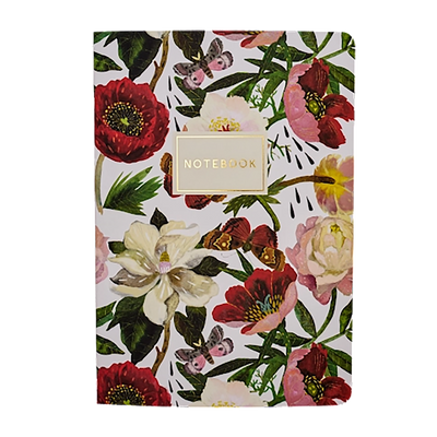 76 Page Softcover Ruled Notebook, A5 - Flora Series