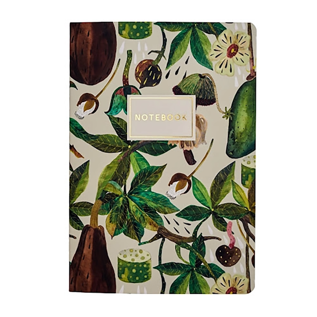 76 Page Softcover Ruled Notebook, A5 - Flora Series