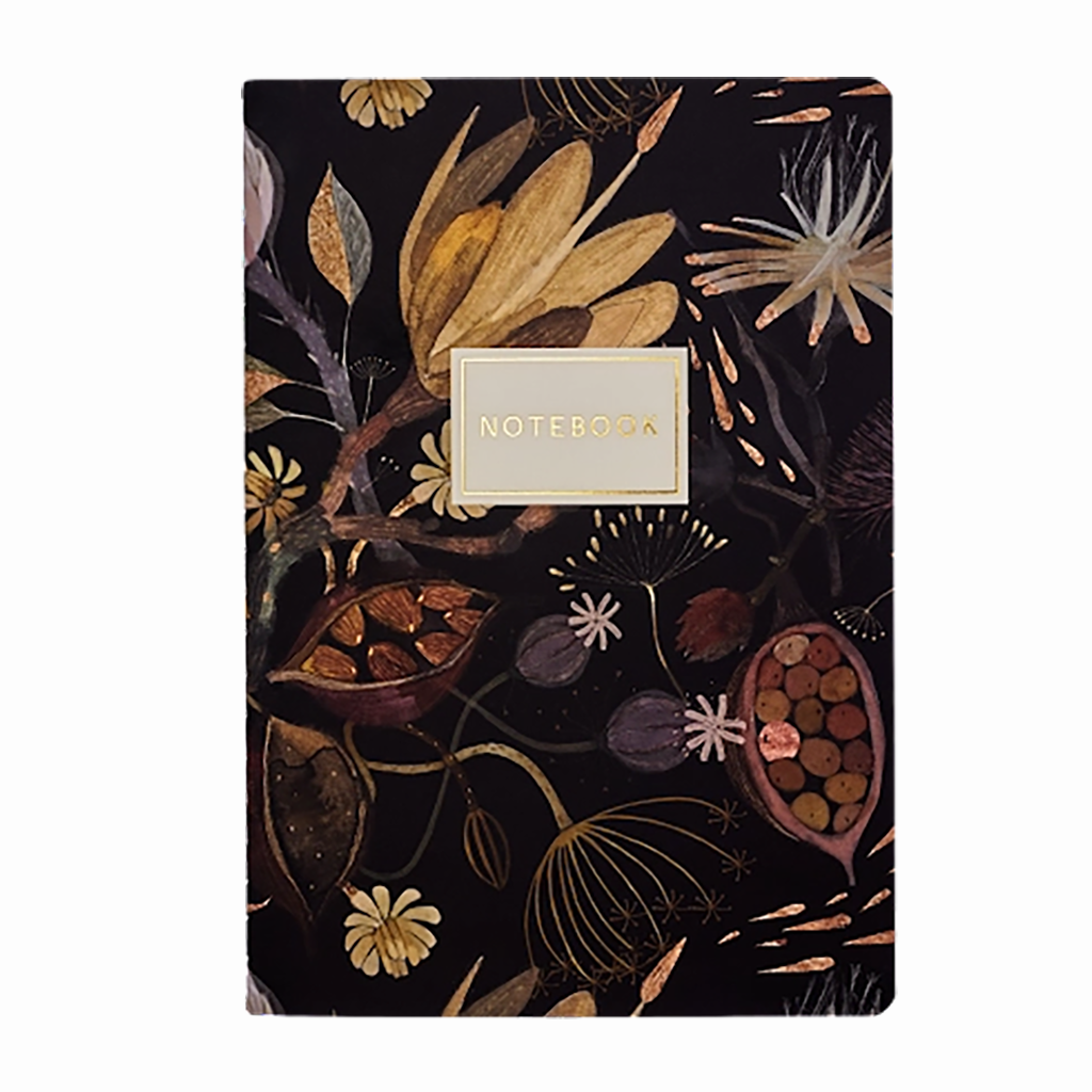 76 Page Softcover Ruled Notebook, A5 - Flora Series