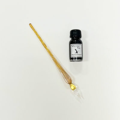 Glass Pen & Ink Set, Gold