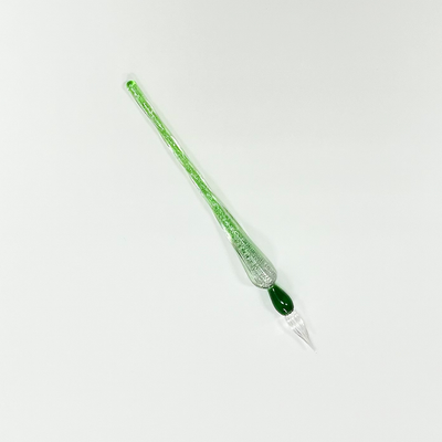 Ensemble stylo et encre en verre, vert