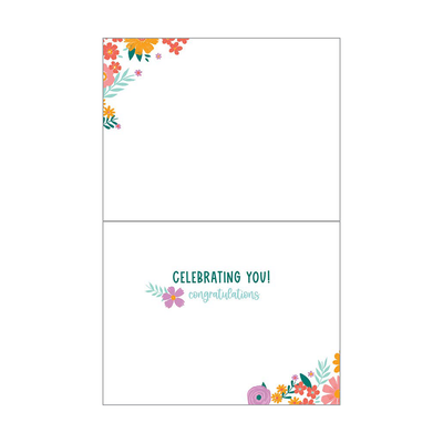 Floral Cap Graduation Card