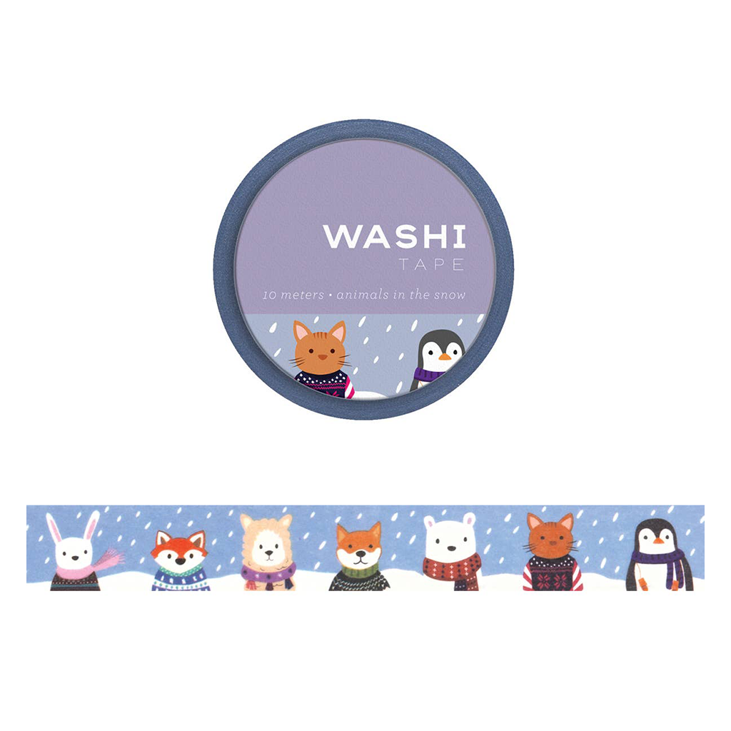 Girl of All Work Animals In The Snow Washi Tape Roll