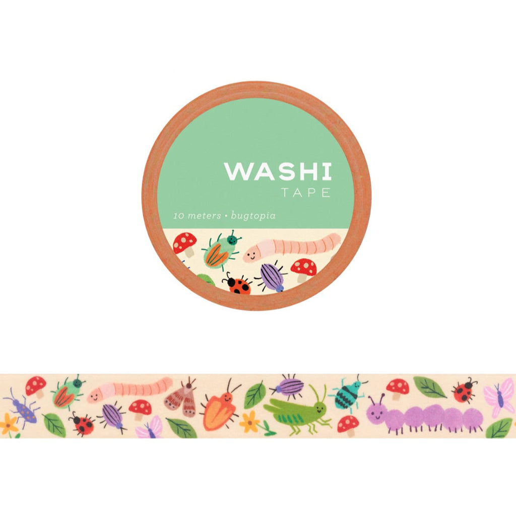 Washi tape with nature-themed design on a white background