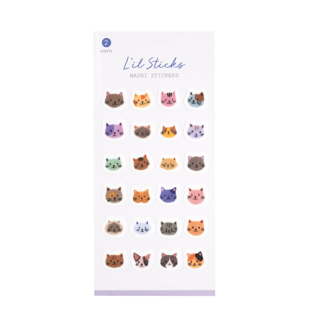 Girl of All Work Cats Lil Sticks Washi Sticker Sheet