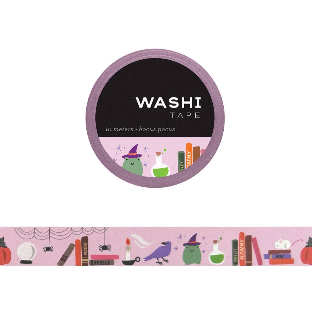 Washi tape with Halloween-themed design on a white background