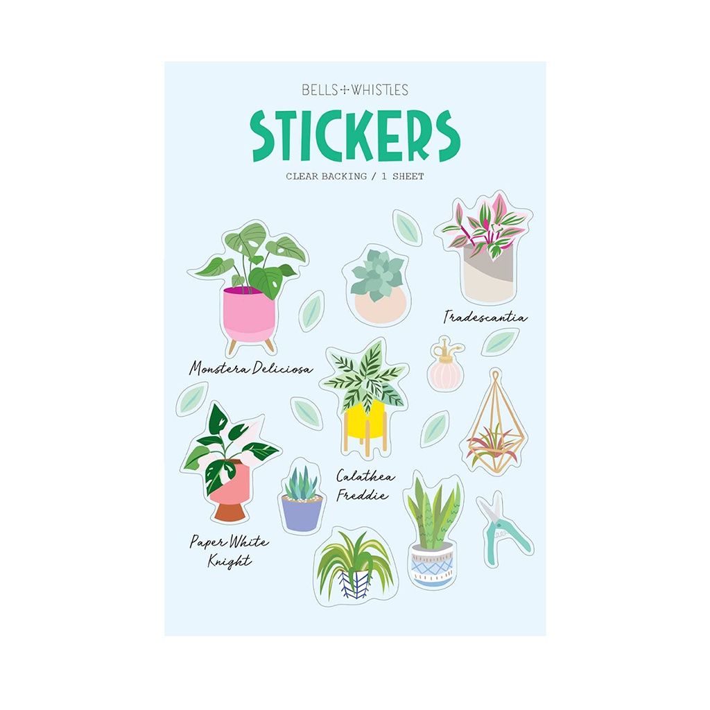 Girl of All Work House Plants Clear Sticker Sheet