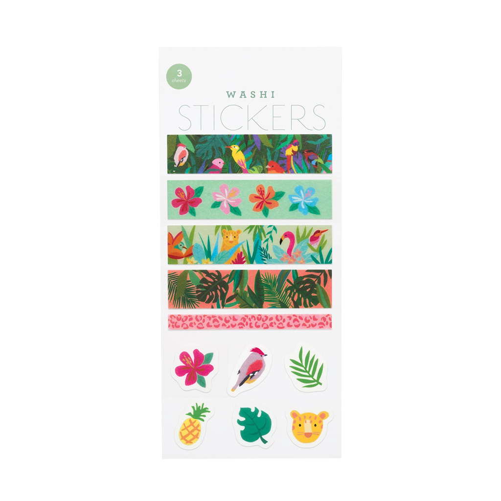 Girl of All Work Tropical Scenes Washi Sticker Sheet