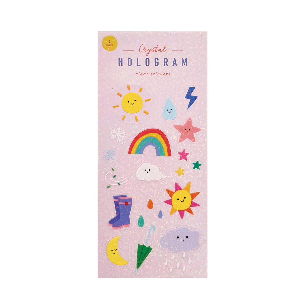 Girl of All Work Weather Crystal Hologram Clear Sticker Sheet