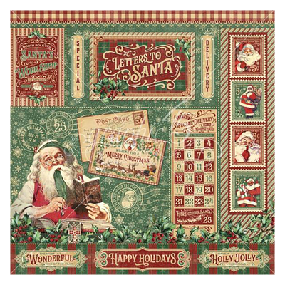 Graphic 45 Letters To Santa Cardstock, 12"x12", Image 2