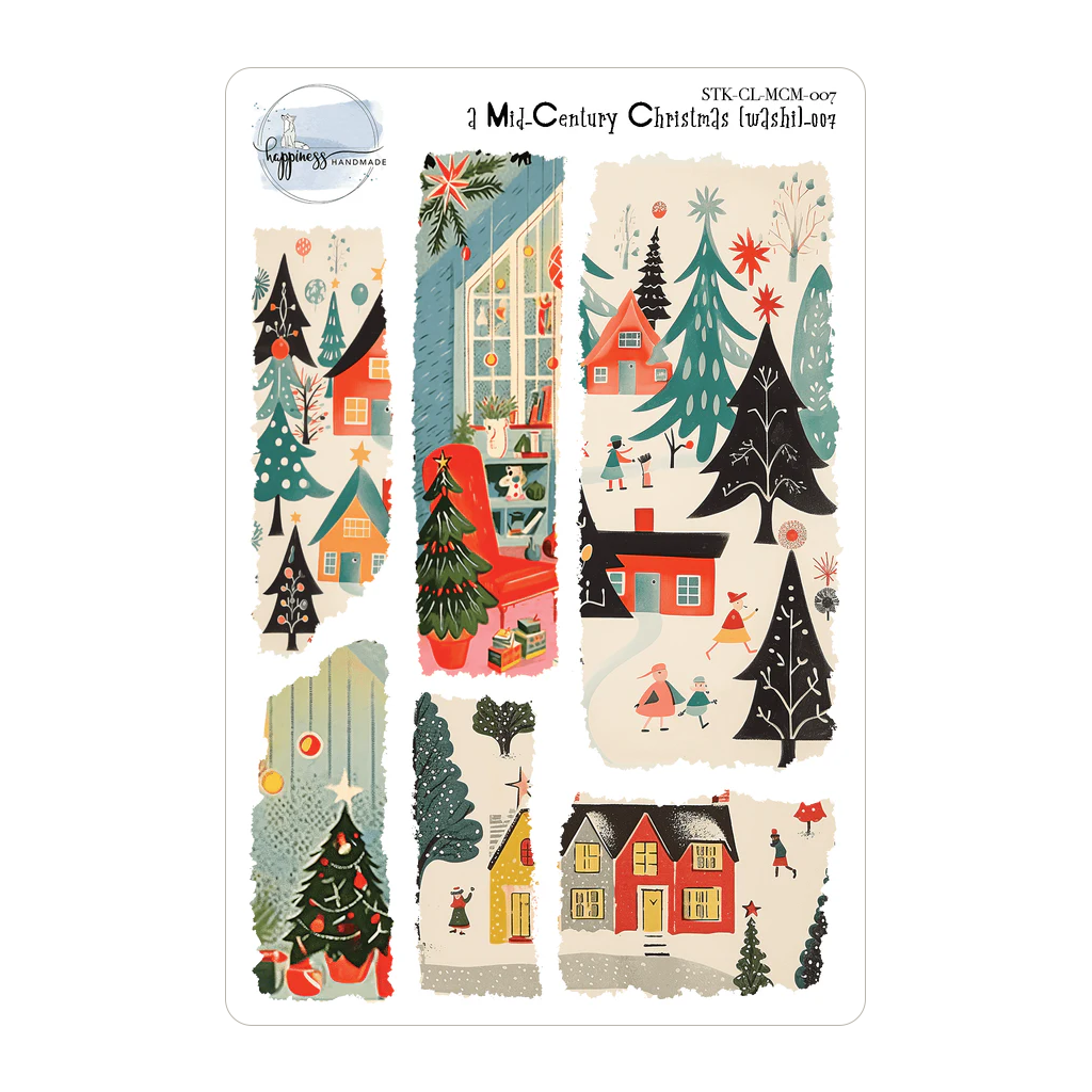 Happiness Handmade A Mid-Century Christmas Sticker Sheet, #007