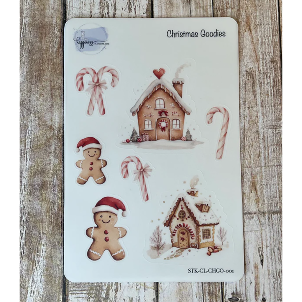 Happiness Handmade Christmas Goodies Sticker Sheet
