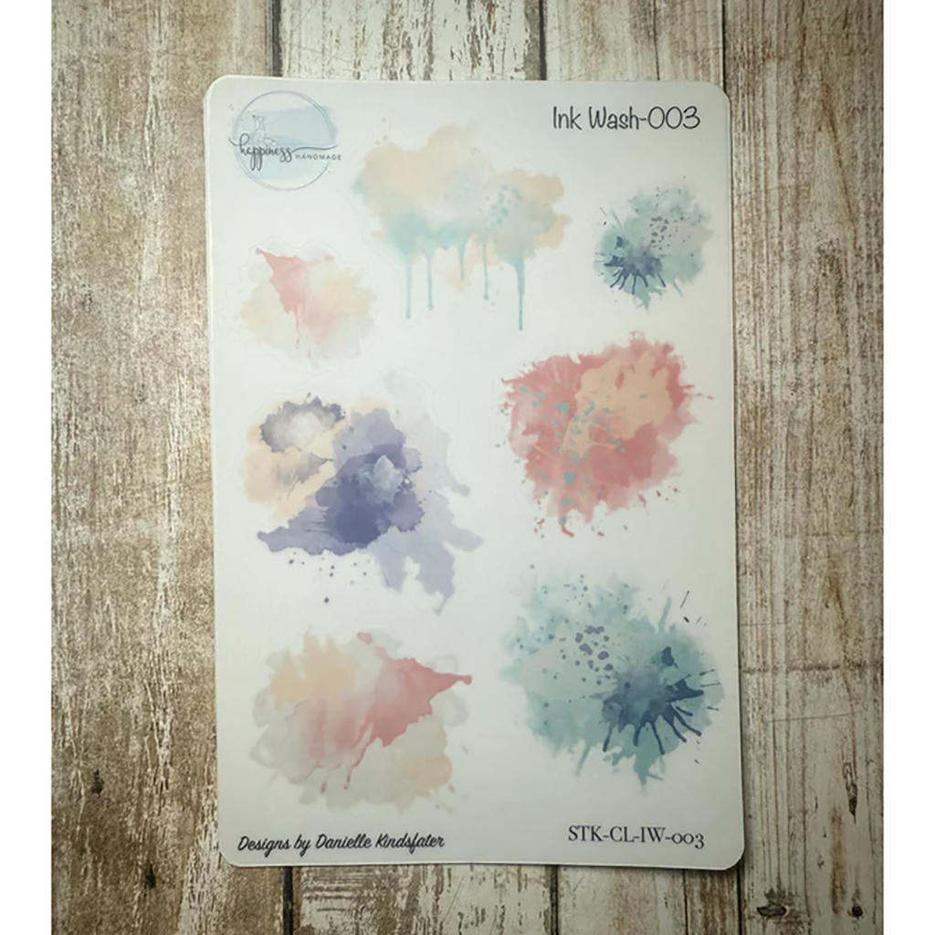 Happiness Handmade Ink Wash Sticker Sheet, #003