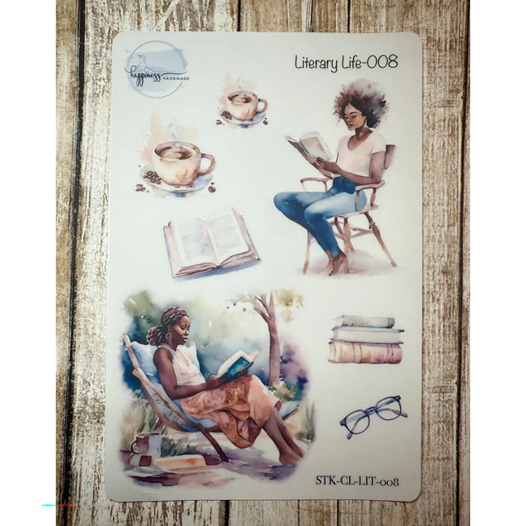 Happiness Handmade Literary Life Sticker Sheet, #008