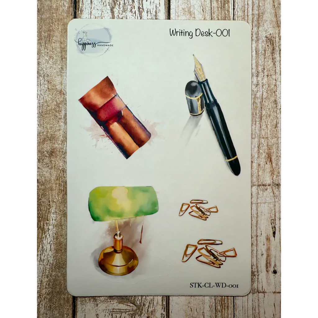 Happiness Handmade Writing Desk Sticker Sheet, #001