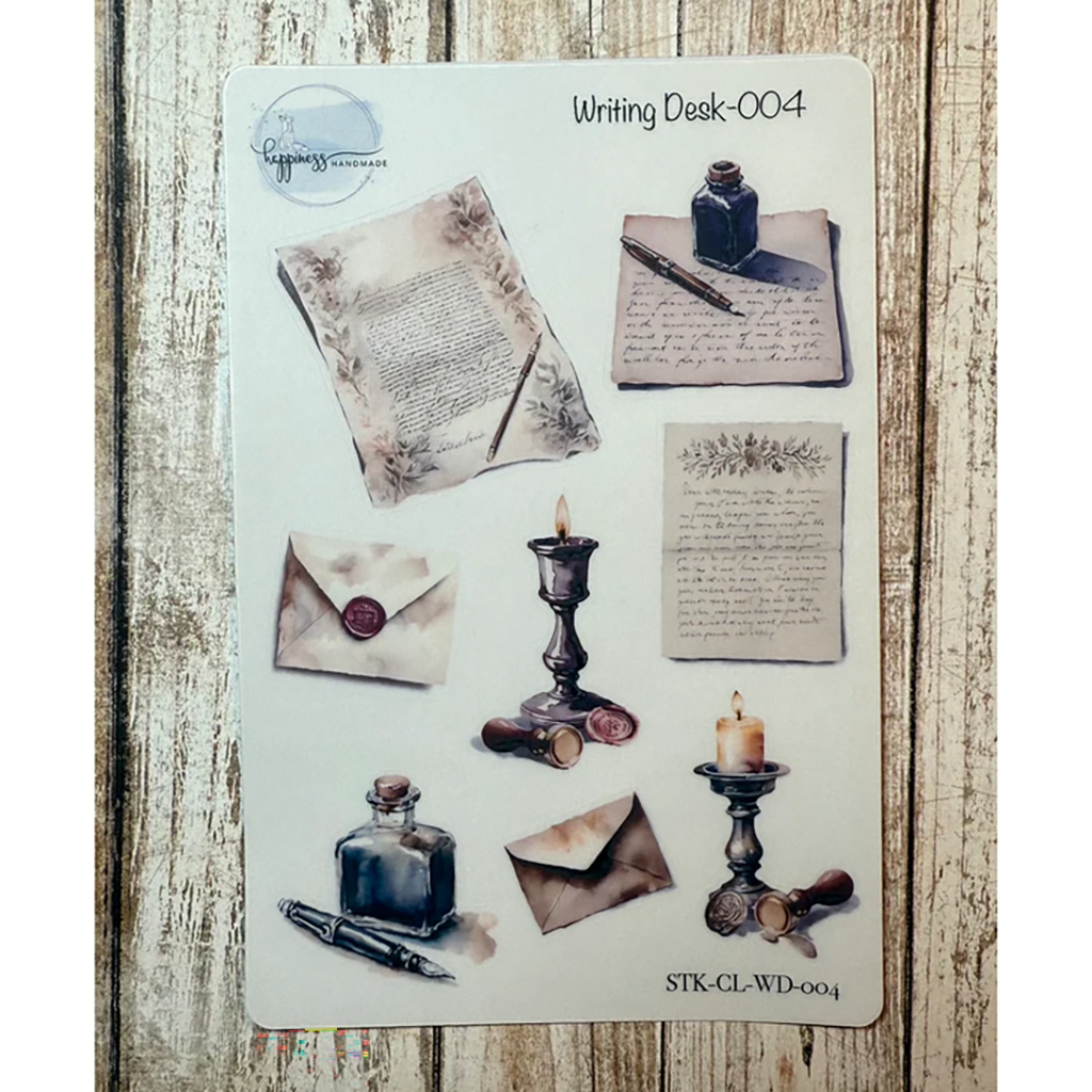 Happiness Handmade Writing Desk Sticker Sheet, #004