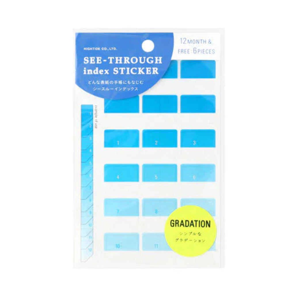 Hightide See Through Index Sticker, Blue