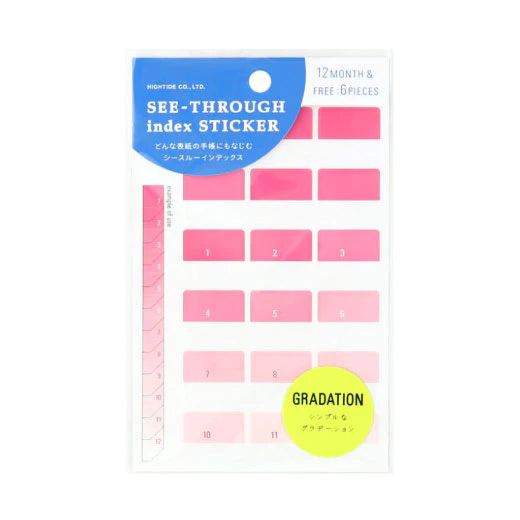Hightide See Through Index Sticker, Pink