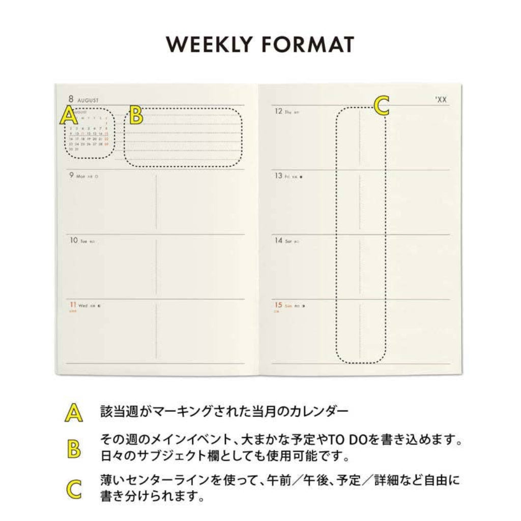 Hightide 2026 Weekly Planner Poche, A6 - Brown