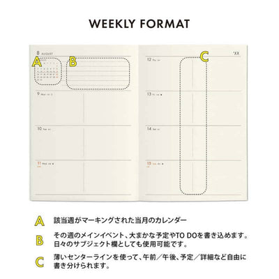 Hightide 2026 Weekly Planner Poche, A6 - Brown