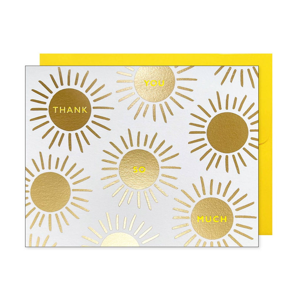 Tarjeta de agradecimiento Gold Sunburst