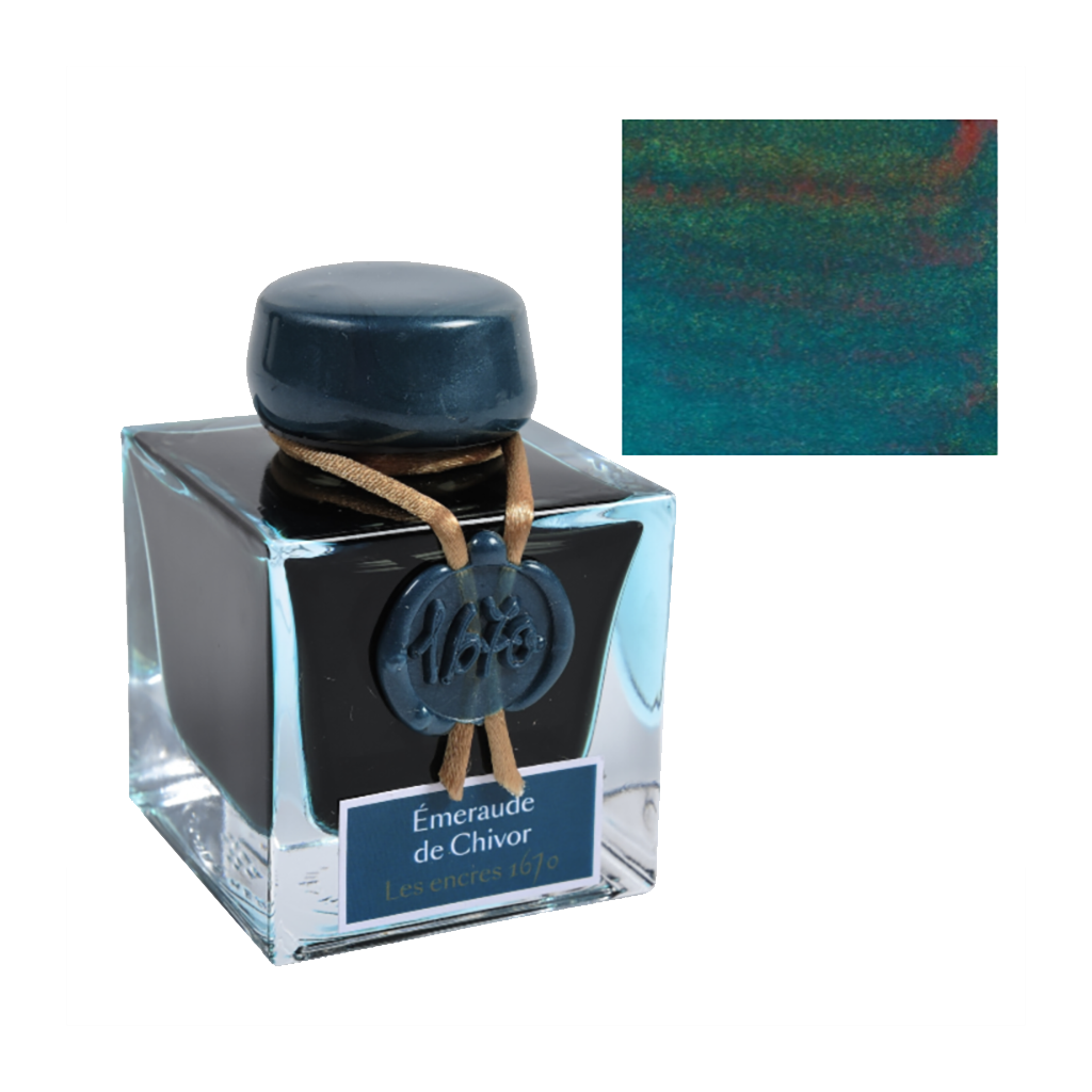 Jacques Herbin 1670 Fountain Pen Ink, 50ml - Emerald of Chivor