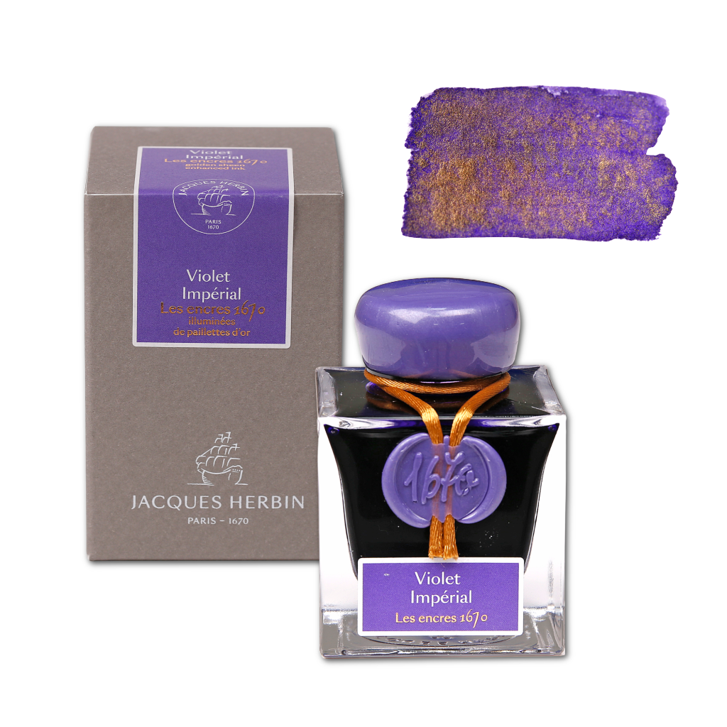 Jacques Herbin 1670 Fountain Pen Ink, 50ml - Violet Imperial