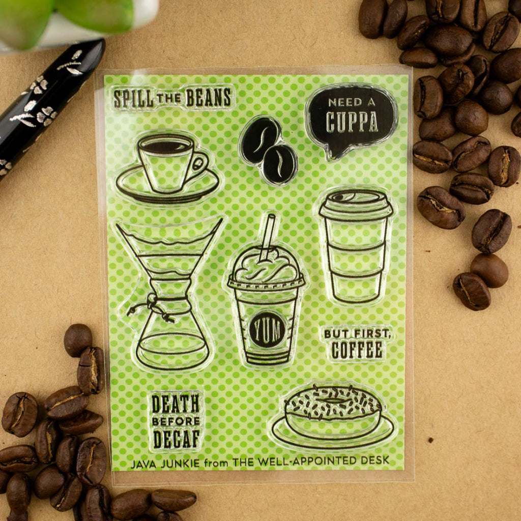 Java Junkie Clear Stamps 10 Design Set at Lighthouse Paper Co. in Melbourne, FL, Image 1