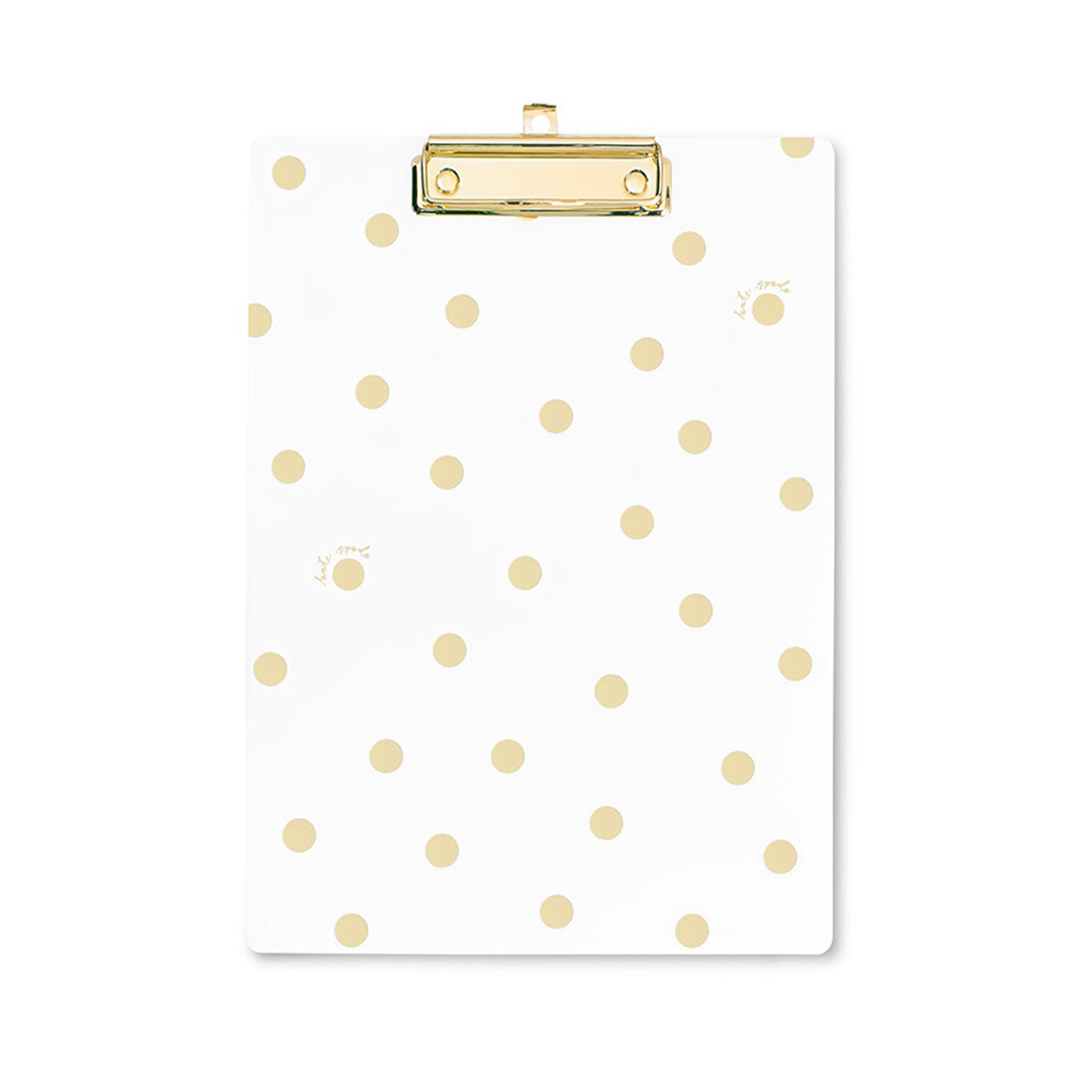 Kate Spade Acrylic Clipboard, Gold Dot with Script