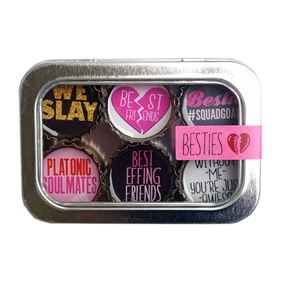 Besties Bottle Cap Magnet Set