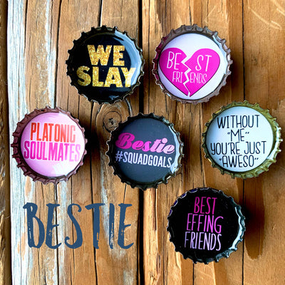 Besties Bottle Cap Magnet Set