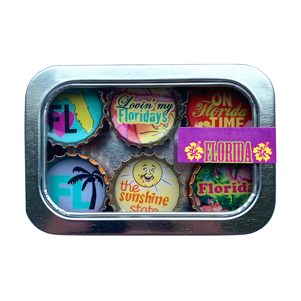 Florida Bottle Cap Magnet Set