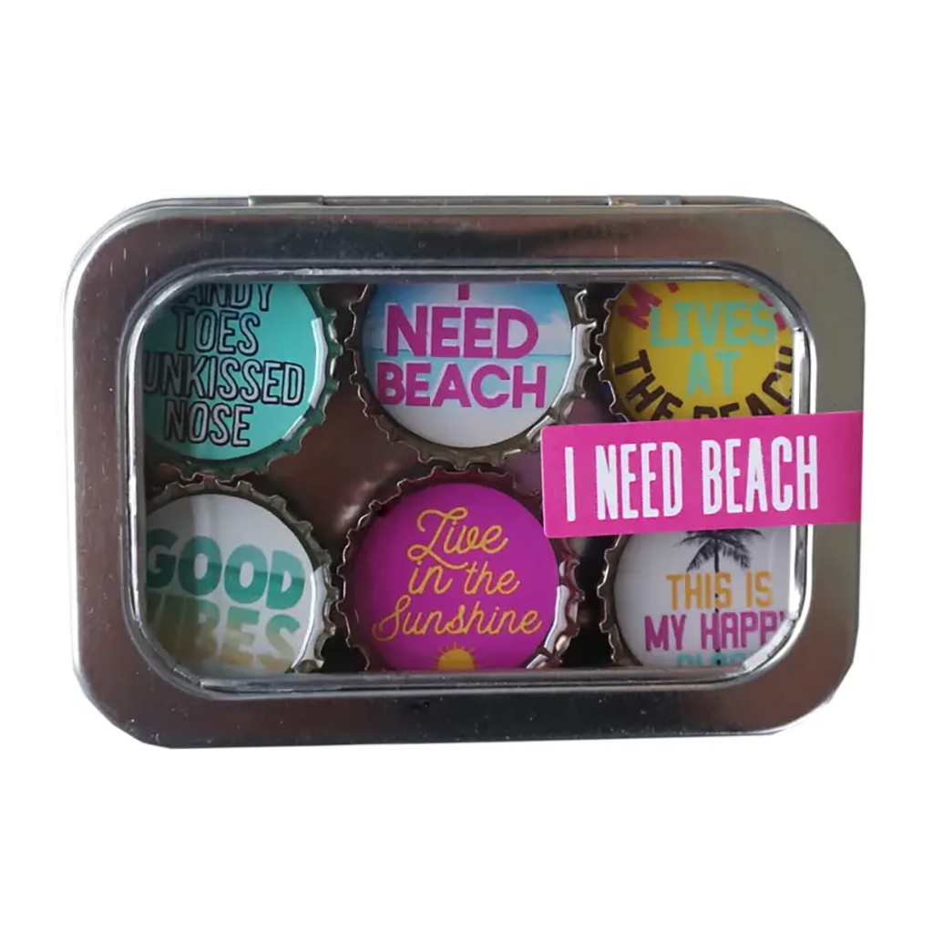 I Need Beach Bottle Cap Magnet Set