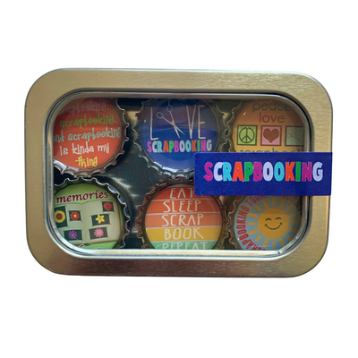 Scrapbooking Bottle Cap Magnet Set