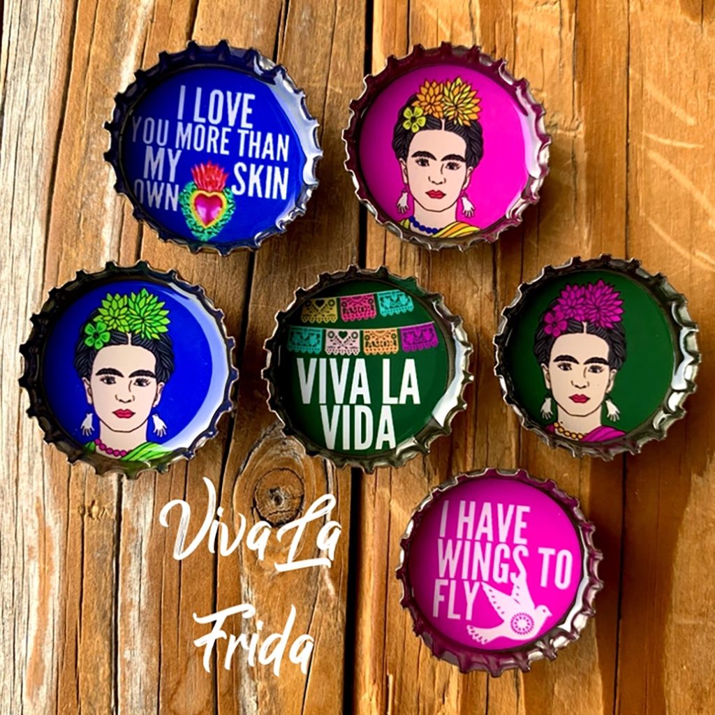 Viva La Frida Bottle Cap Magnet Set