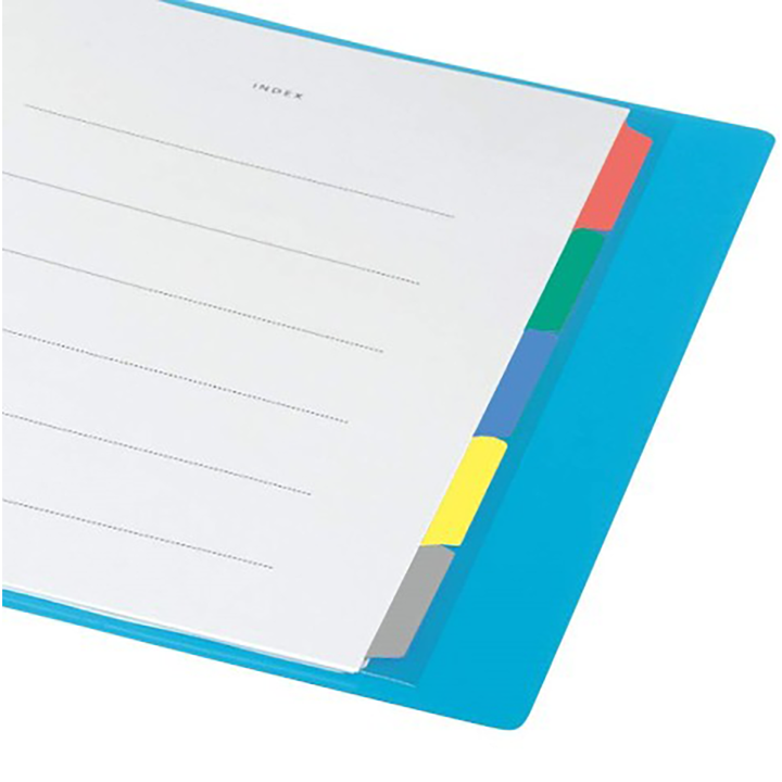 thumbnail image 2 of Kokuyo Campus Slide Binder - Slim A5 Binder With 5 Tab Dividers, Holds 65 Sheets, 20 Holes, Blue - Japan Import (RU-P133NB) 2 of 14