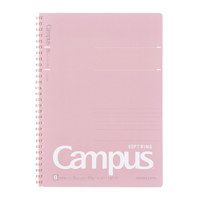 Kokuyo Campus Soft Ring Notebook, B5, Pink