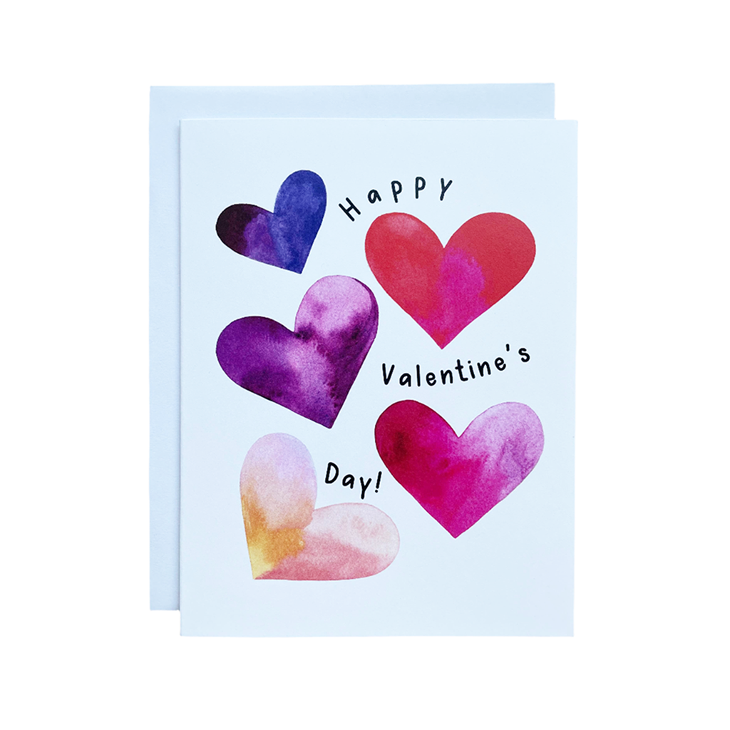 Carte de voeux aquarelle joyeuse Saint-Valentin