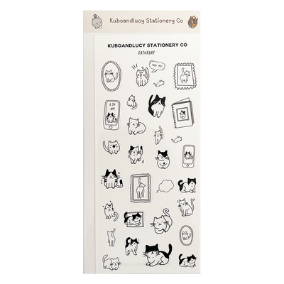 Kuboandlucy Caturday Sticker Sheet - White Matte