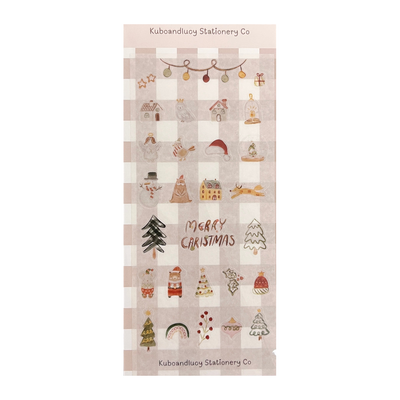 Kuboandlucy Christmas Elements Sticker Sheet, Washi Paper