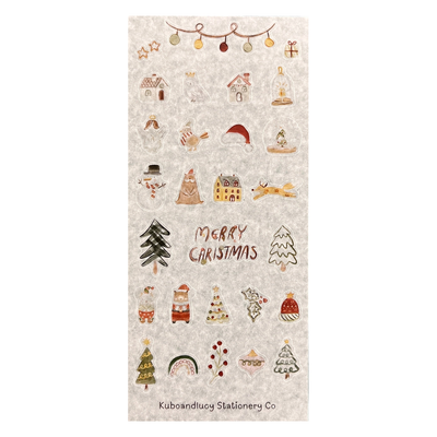Kuboandlucy Christmas Elements Sticker Sheet, Washi Paper
