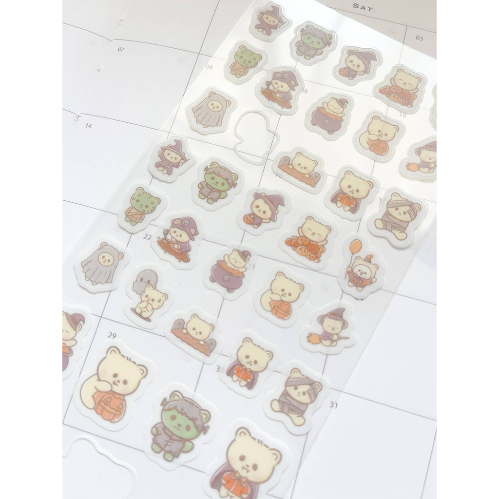 Kuboandlucy Halloween Bears Sticker Sheet